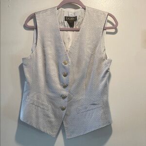 Escada Metallic Vest with Gold Accents